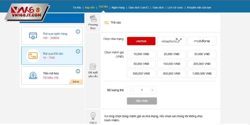 Rút Tiền VN168 - Cách Để Thực Hiện Giao Dịch Trong 3 Phút