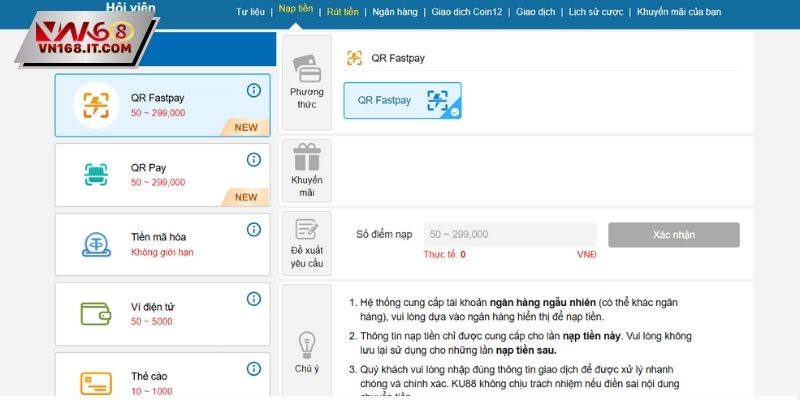 Nạp Tiền VN168 - Hướng Dẫn Siêu Tốc, Nhận Đủ Vốn Cược